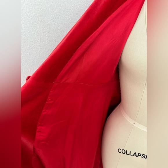 Antoine et Lili ‘Dulce’ Vintage Style Coat Cherry Red Cotton Velvet 2/M - Picture 6 of 9